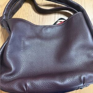 Coach Leather Burgundy-Dark Brown Leather Shoulder Bag